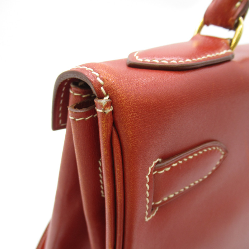 【日本直送】HERMES Kelly 32 2way 單肩手提包 U Box 小牛皮 Brique GHW 二手-12