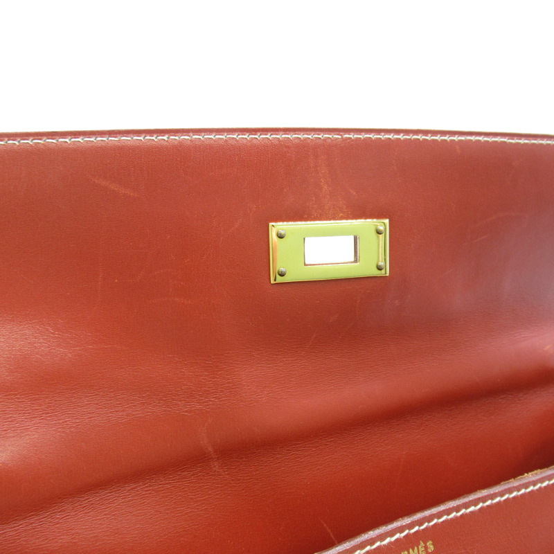 【日本直送】HERMES Kelly 32 2way 單肩手提包 U Box 小牛皮 Brique GHW 二手-14