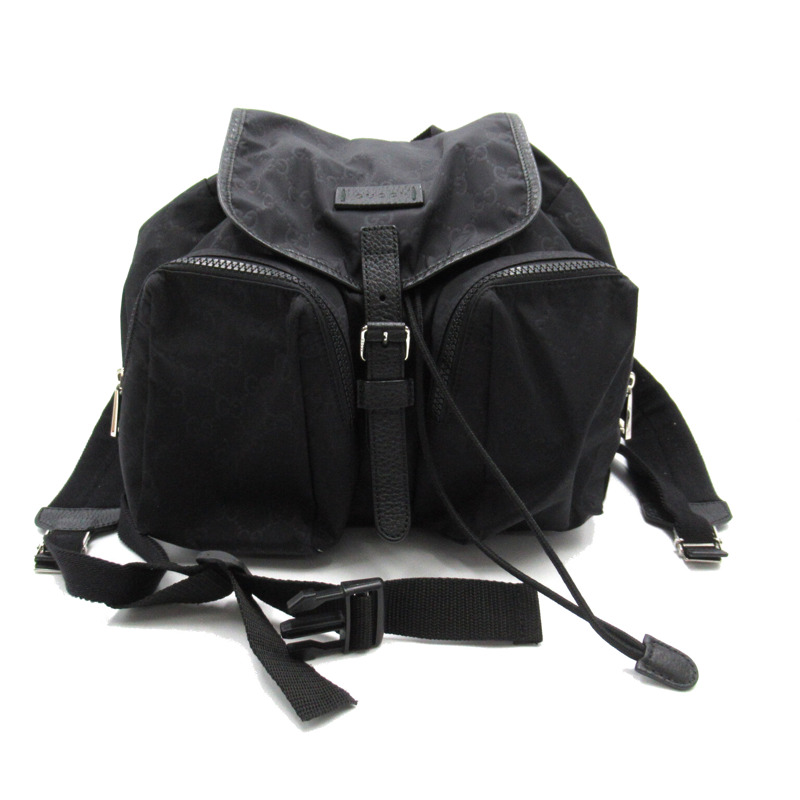 【日本直送】GUCCI GG 圖案尼龍背包背包 背包背包 510343 尼龍黑色二手男女通用-0