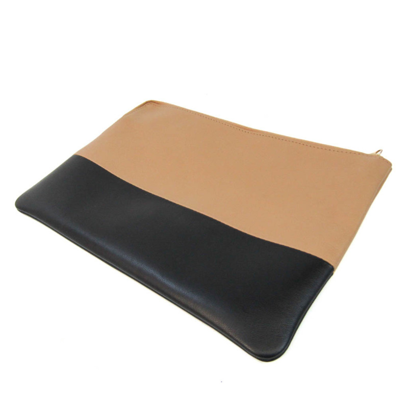 【日本直送】Celine 女士皮革手拿包米色，黑色-1