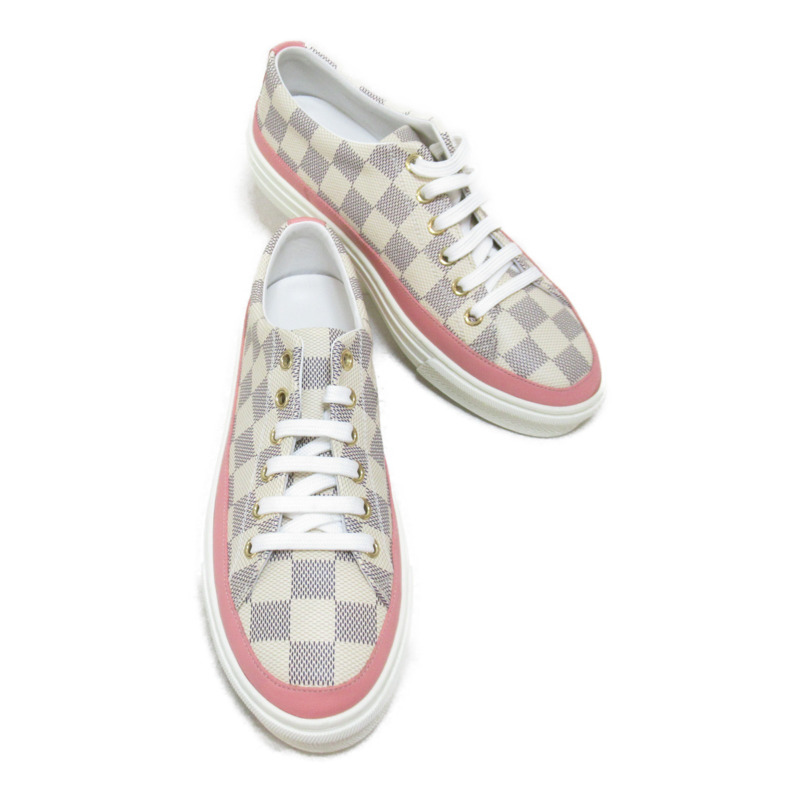 【日本直送】路易威登 (LOUIS VUITTON) 運動鞋 鞋 Damier Azur PVC 帆布 米色 二手女式 LV #36 1/2-0