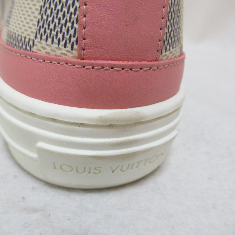 【日本直送】路易威登 (LOUIS VUITTON) 運動鞋 鞋 Damier Azur PVC 帆布 米色 二手女式 LV #36 1/2-6