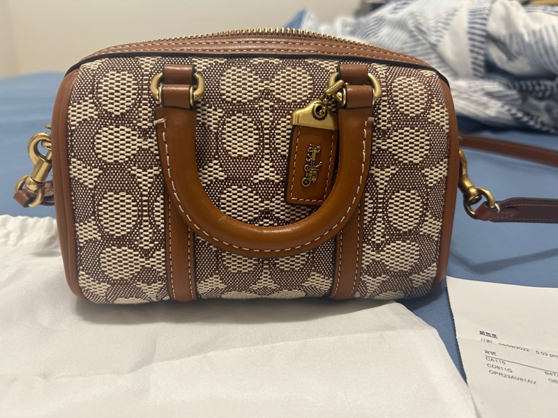 coach蔻馳CA115棕老花波士頓包-6