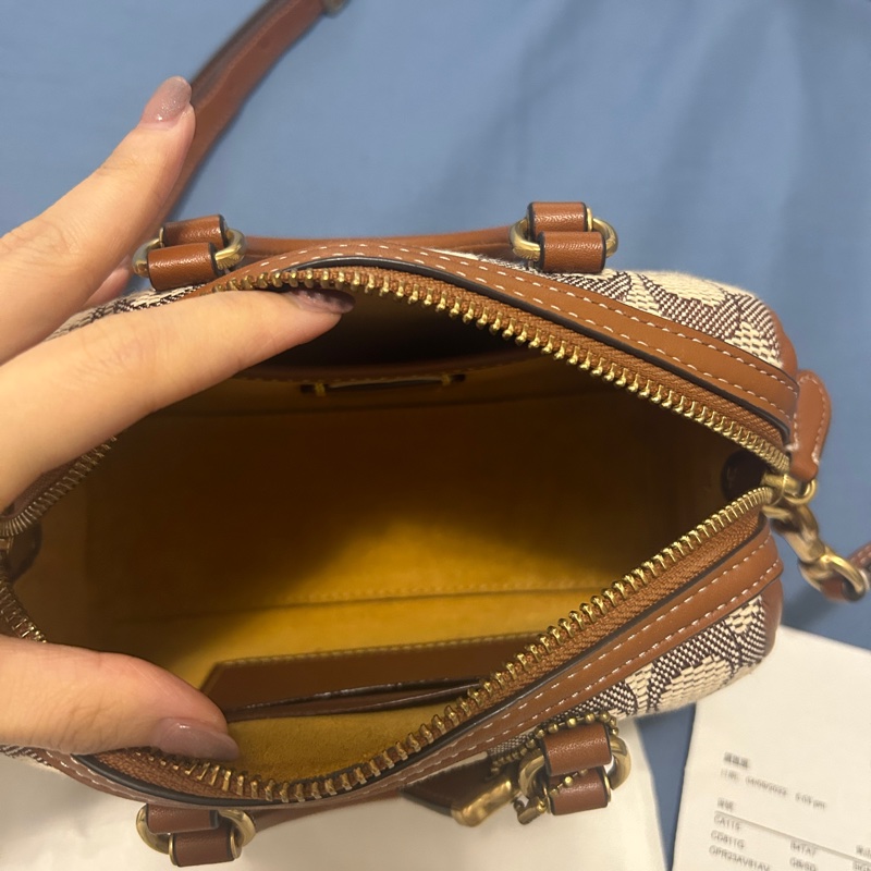 coach蔻馳CA115棕老花波士頓包-7