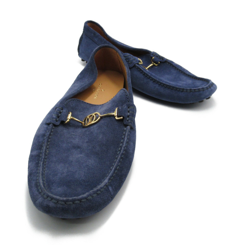 【日本直送】路易威登 鞋款 平底麂皮樂福鞋 藍色二手男女通用 GHW 尺寸 7 1/2-0