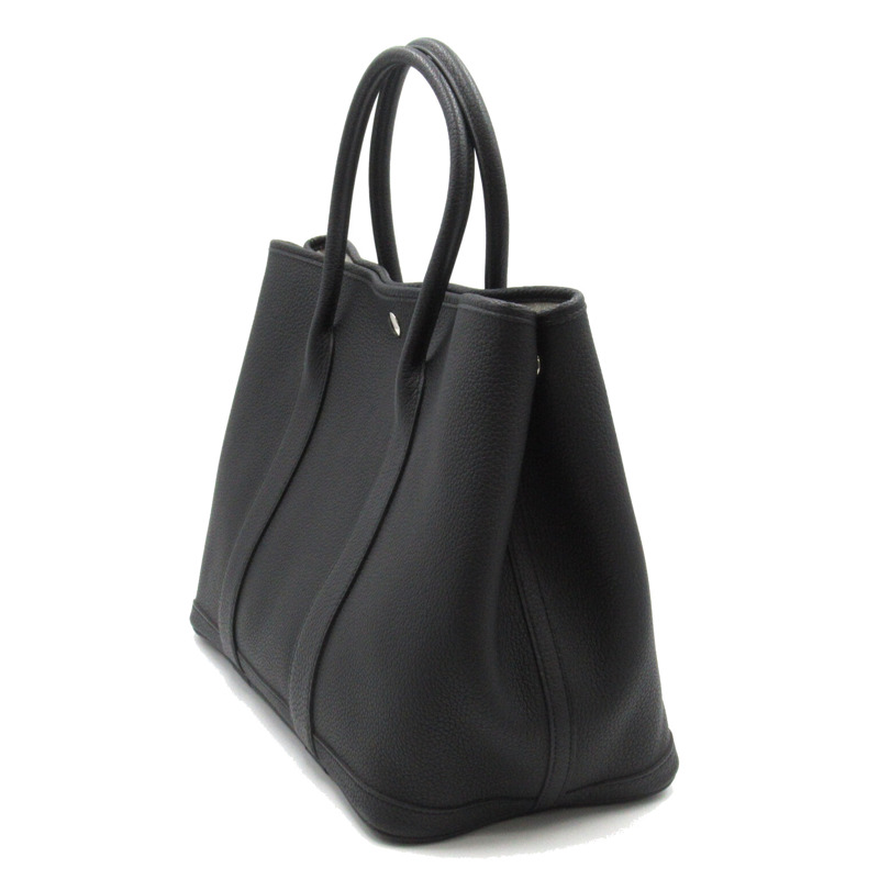 【日本直送】HERMES 花園派對 36 PM 手提包 Negonda 皮革 Noir 黑色二手女款 A SHW-2