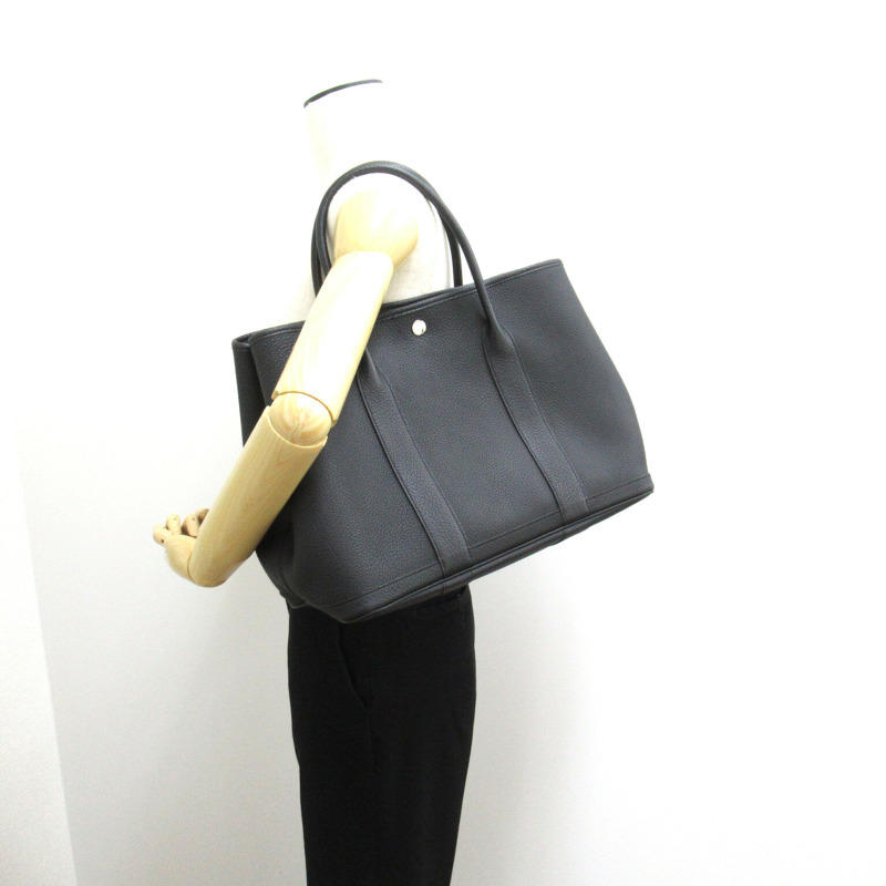 【日本直送】HERMES 花園派對 36 PM 手提包 Negonda 皮革 Noir 黑色二手女款 A SHW-4