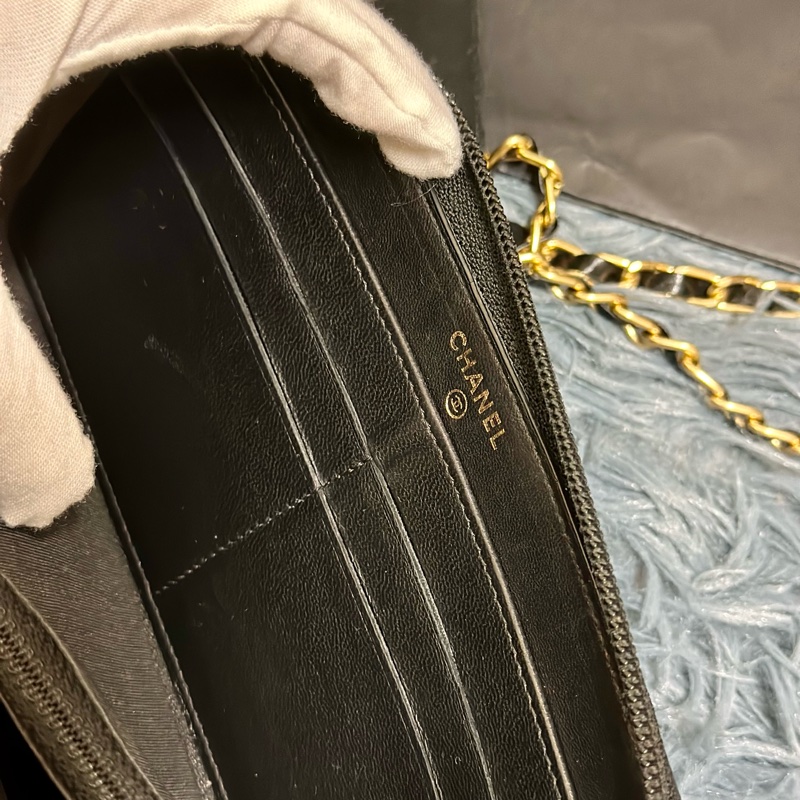 #Chanel✨95新極美品✨ boy 長夾 #斜背 #woc  香奈兒 黑色 牛皮長夾-22