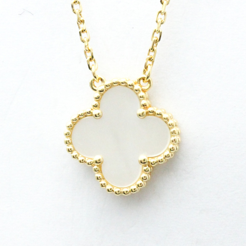 【日本直送】Van Cleef & Arpels 復古 Alhambra VCARA45900 黃金 (18K) 貝殼男士、女士時尚吊墜項鍊(金色)-0