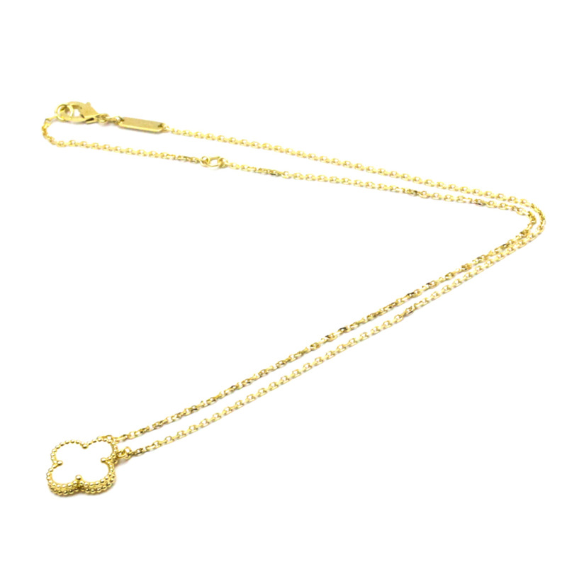 【日本直送】Van Cleef & Arpels 復古 Alhambra VCARA45900 黃金 (18K) 貝殼男士、女士時尚吊墜項鍊(金色)-10