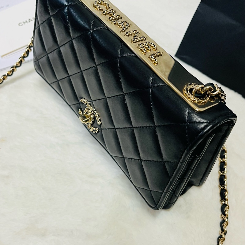 Chanel trendy woc 23s 新款皮穿鏈立體浮雕#晶片款-5