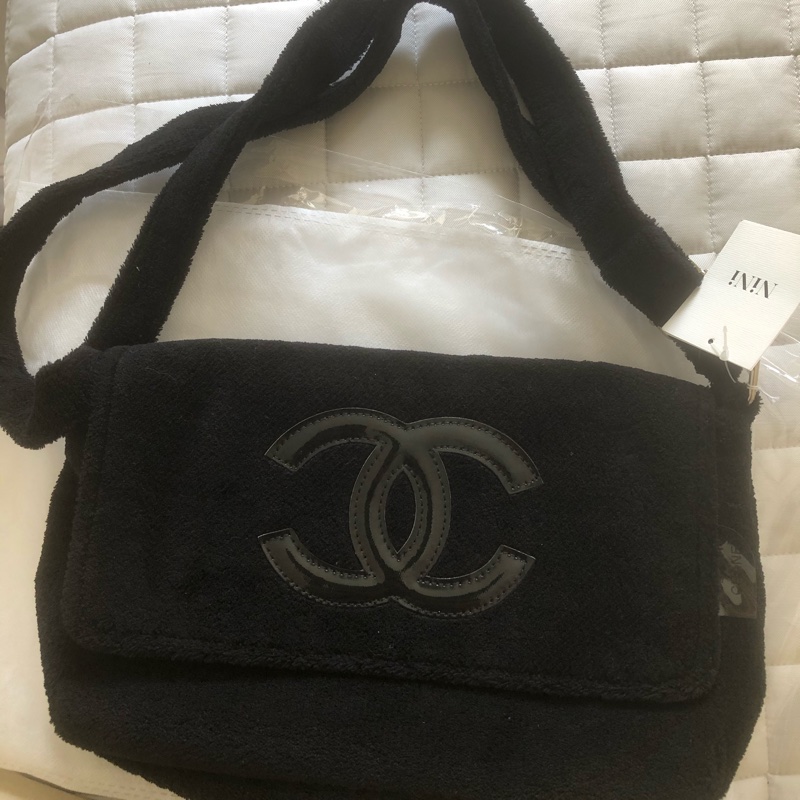Chanel 全新毛巾包(全黑)-5
