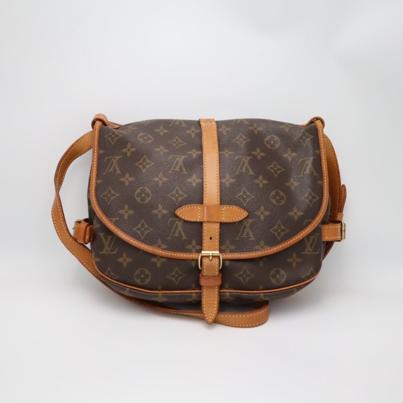 【日本直送】LOUIS VUITTON LV #0276 路易威登 原花肩背馬鞍包 Saumur 30 M42256二手-3