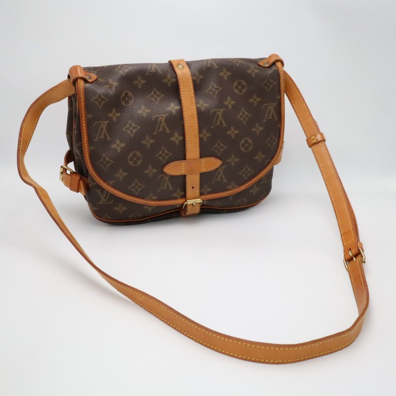 【日本直送】LOUIS VUITTON LV #0276 路易威登 原花肩背馬鞍包 Saumur 30 M42256二手-4