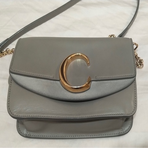 Chloe C clutch bag 大象灰