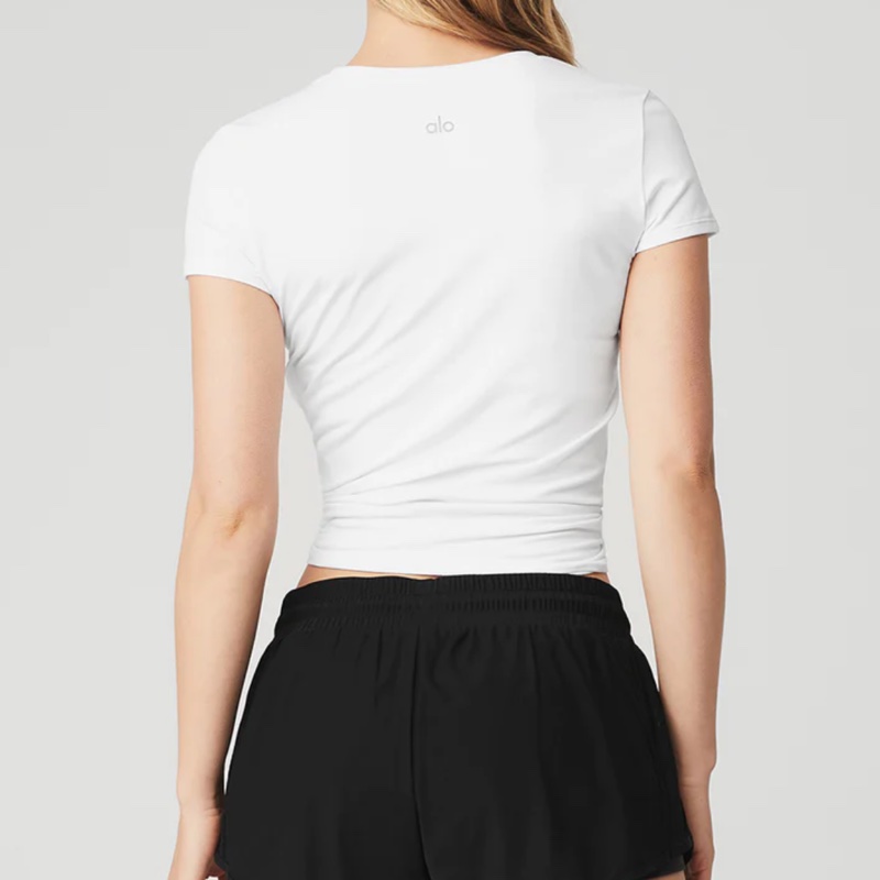 Alo yoga soft Finesse Tee 純白柔軟上衣-1