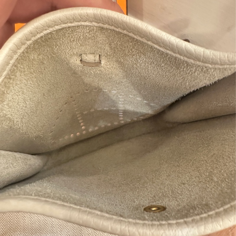 HERMES 象牙白金釦Mini Evelyn-9