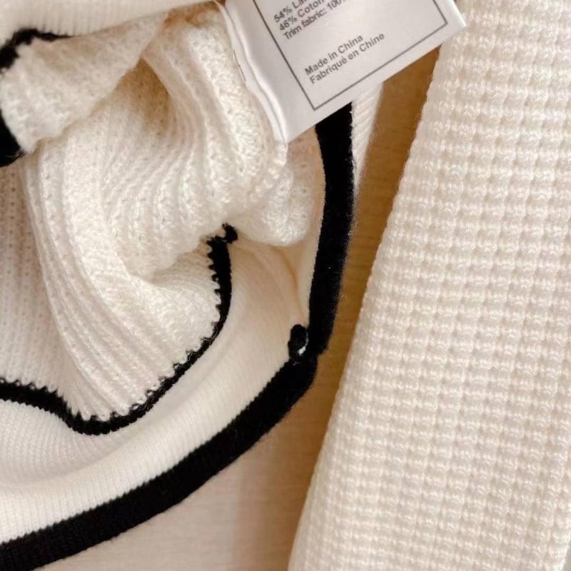 暫售|Chanel 員工服 白色雙口袋羊毛針織衫外套 S 附品牌紙袋-1