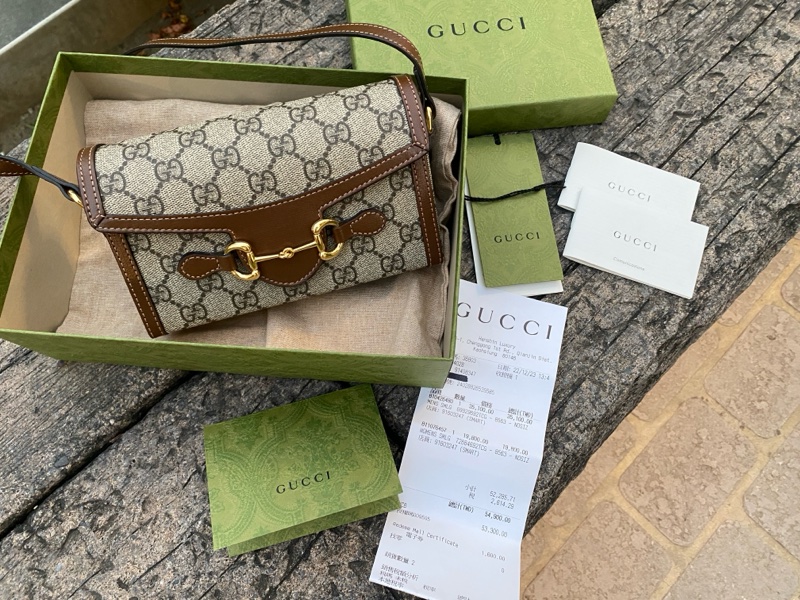 「已售出」二手GUCCI Horsebit 1955 mini bag焦糖色盒子包手機包699296-0