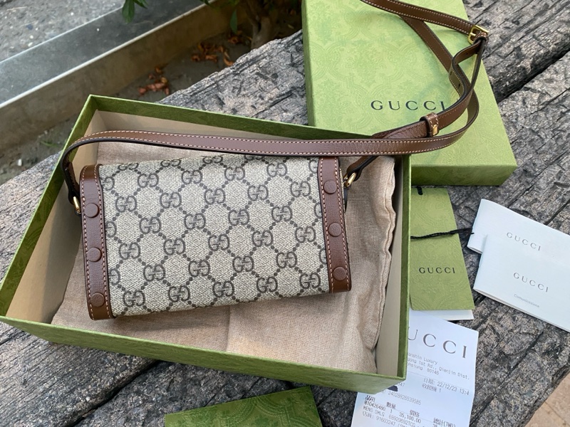 「已售出」二手GUCCI Horsebit 1955 mini bag焦糖色盒子包手機包699296-2