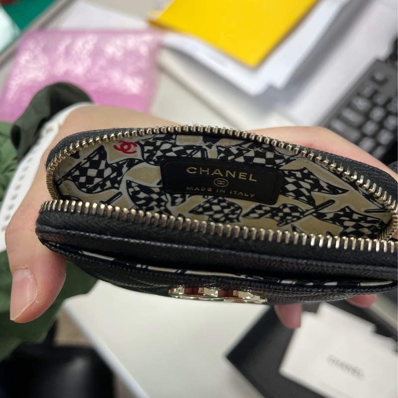 Chanel  吐司零錢包荔枝牛皮23C賽車款-4