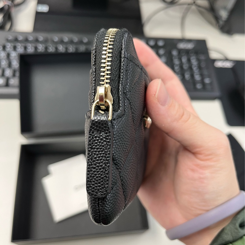 Chanel  吐司零錢包荔枝牛皮23C賽車款-7