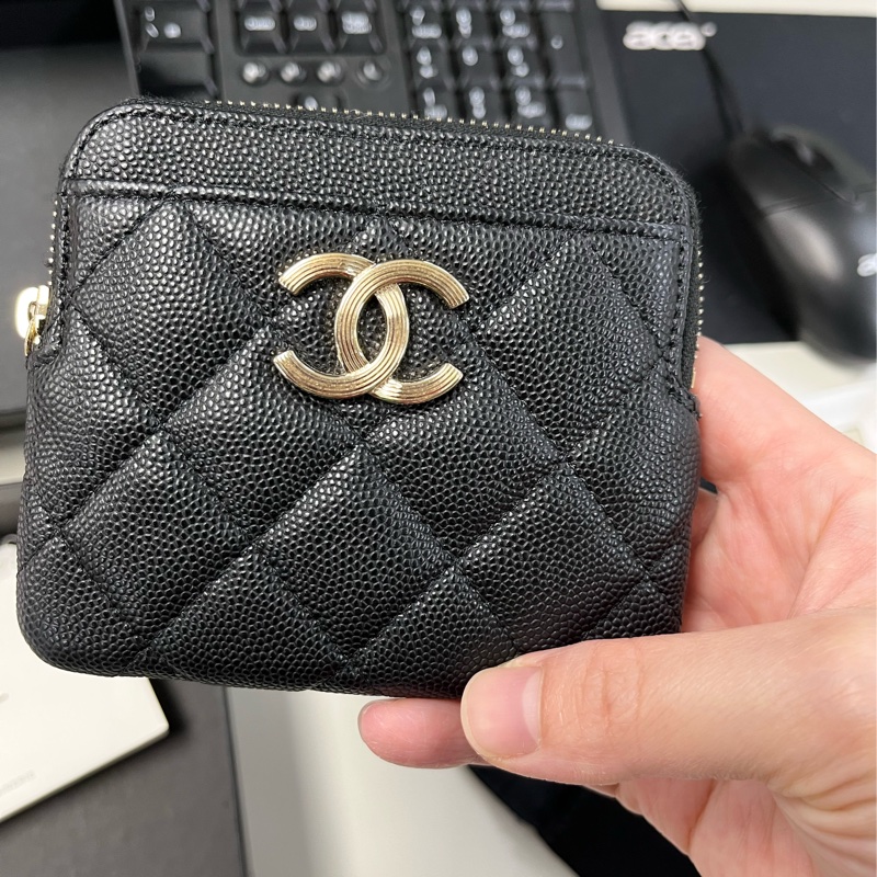 Chanel  吐司零錢包荔枝牛皮23C賽車款-12