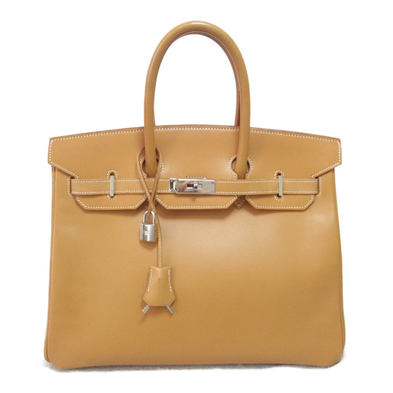【日本直送】HERMES Birkin 35 手提包 囊 F 皮革 棕色 天然 SHW 二手-0