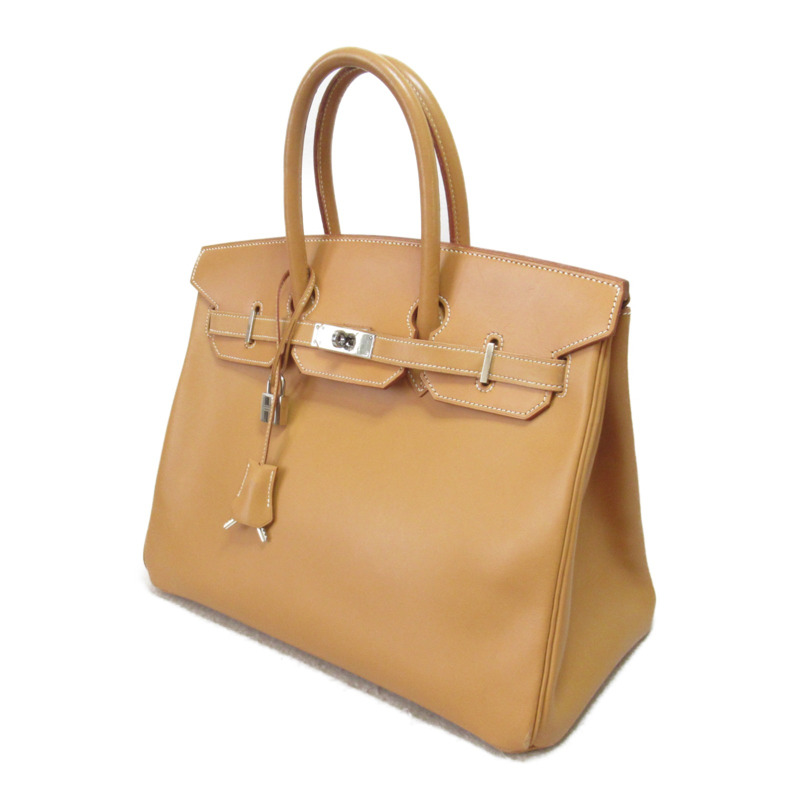 【日本直送】HERMES Birkin 35 手提包 囊 F 皮革 棕色 天然 SHW 二手-2