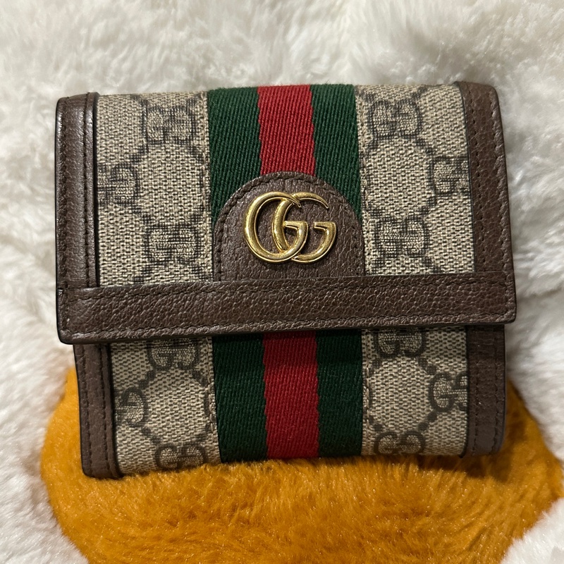 GUCCI 523173 ophidia pvc三折拉鍊零錢袋短夾-0