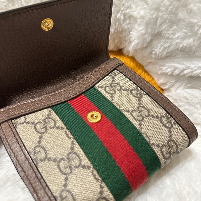GUCCI 523173 ophidia pvc三折拉鍊零錢袋短夾-3