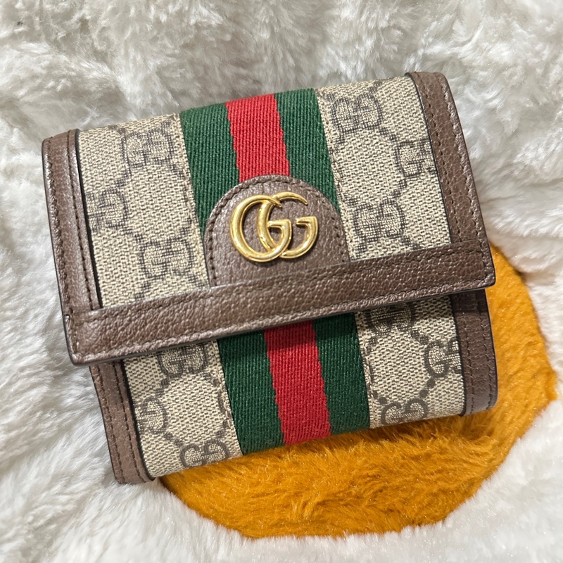 GUCCI 523173 ophidia pvc三折拉鍊零錢袋短夾-7