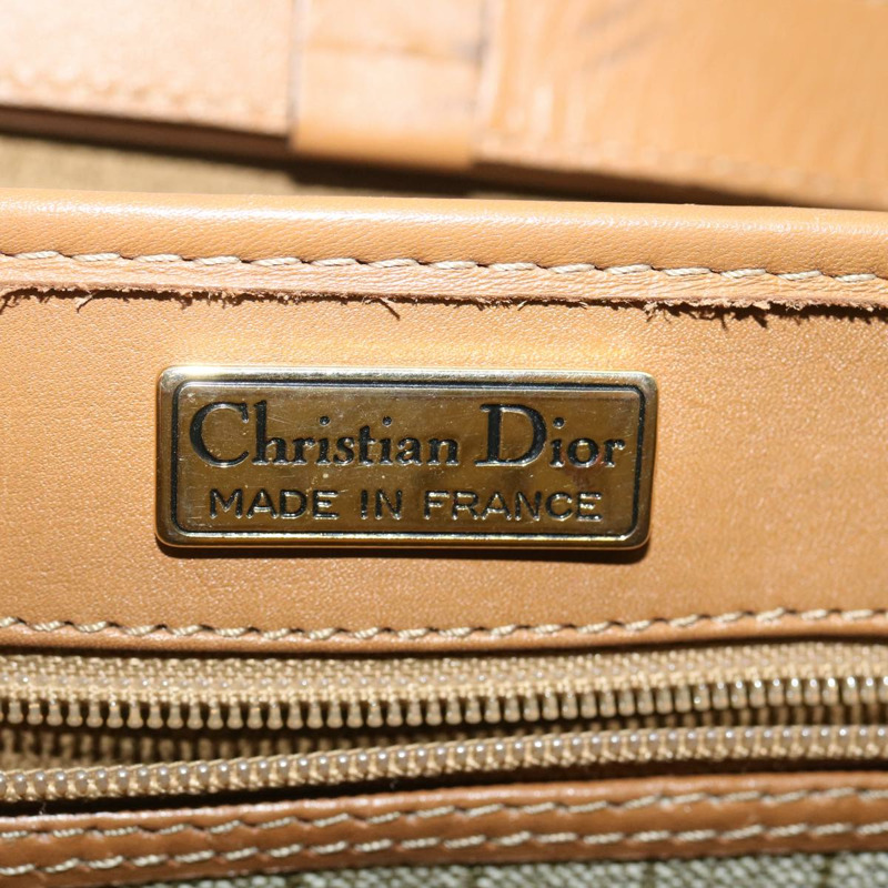 【日本直送】Christian Dior 蜂巢帆布手提包 PVC 皮革 2 款米色正品 am2383g-9
