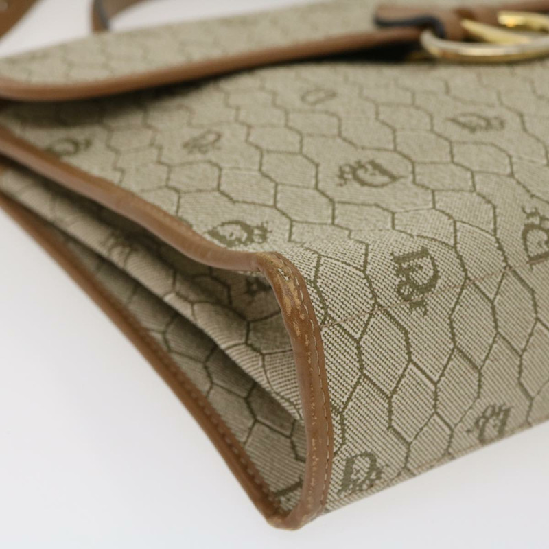 【日本直送】Christian Dior 蜂巢帆布手提包 PVC 皮革 2 款米色正品 am2383g-13