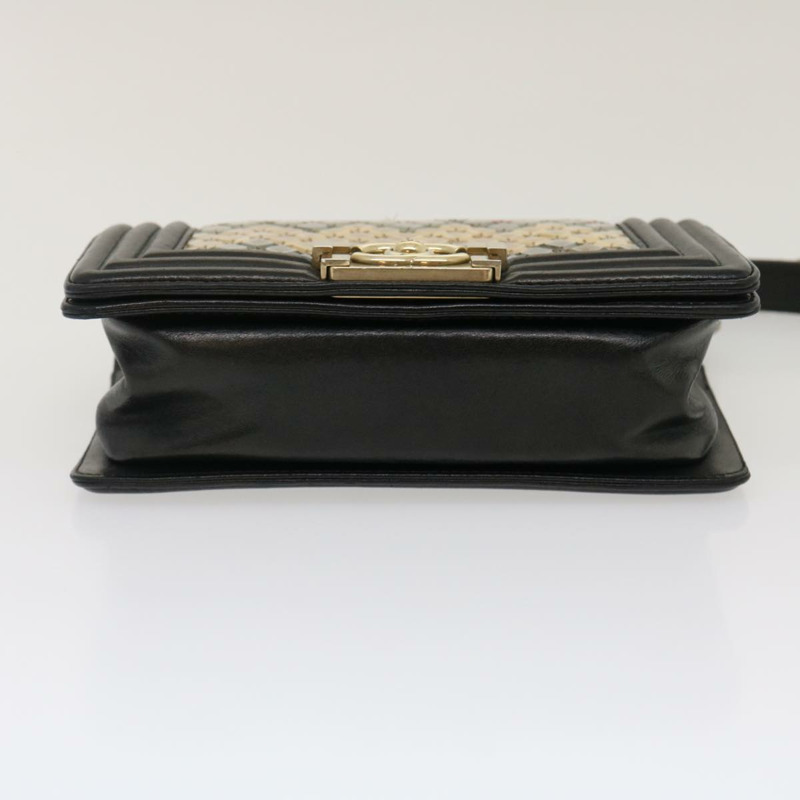 【日本直送】香奈兒 (CHANEL) 鏈 Boy Chanel 單肩包 Tile 黑色 多色 CC Auth 29551A-4