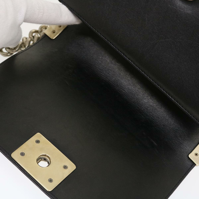 【日本直送】香奈兒 (CHANEL) 鏈 Boy Chanel 單肩包 Tile 黑色 多色 CC Auth 29551A-8