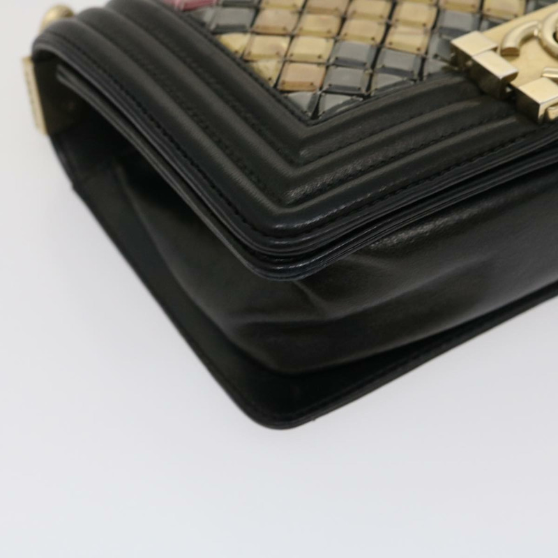 【日本直送】香奈兒 (CHANEL) 鏈 Boy Chanel 單肩包 Tile 黑色 多色 CC Auth 29551A-13