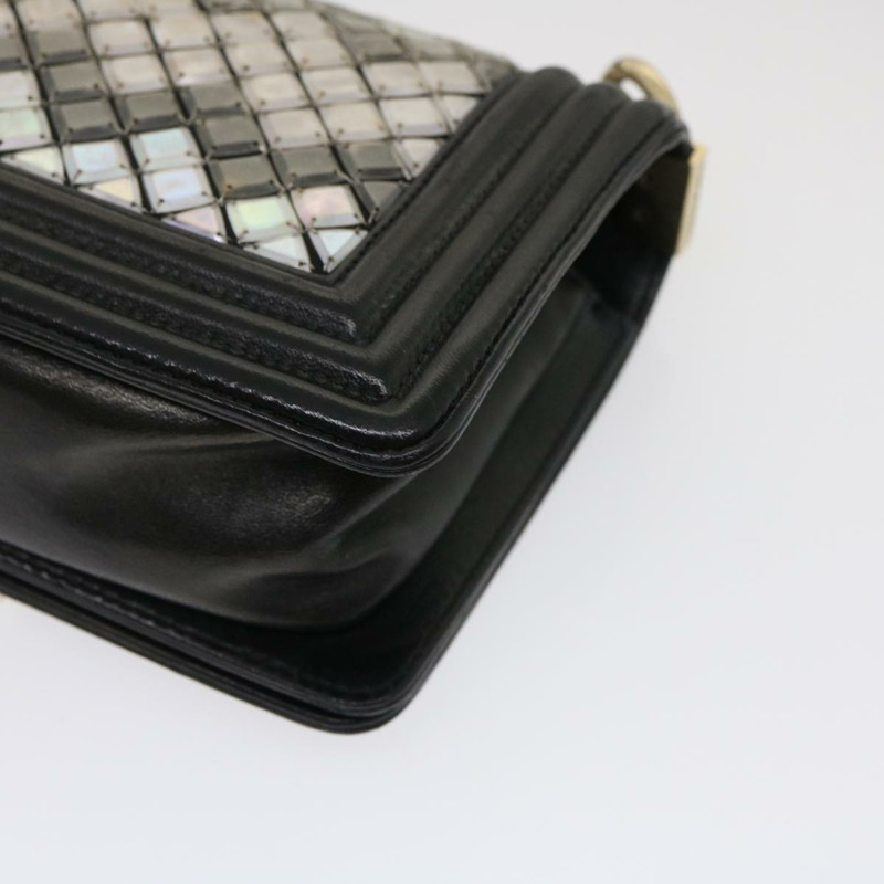 【日本直送】香奈兒 (CHANEL) 鏈 Boy Chanel 單肩包 Tile 黑色 多色 CC Auth 29551A-14