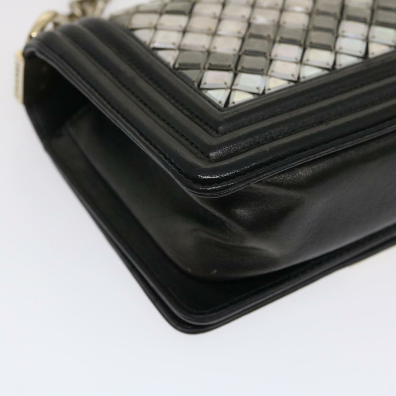 【日本直送】香奈兒 (CHANEL) 鏈 Boy Chanel 單肩包 Tile 黑色 多色 CC Auth 29551A-15