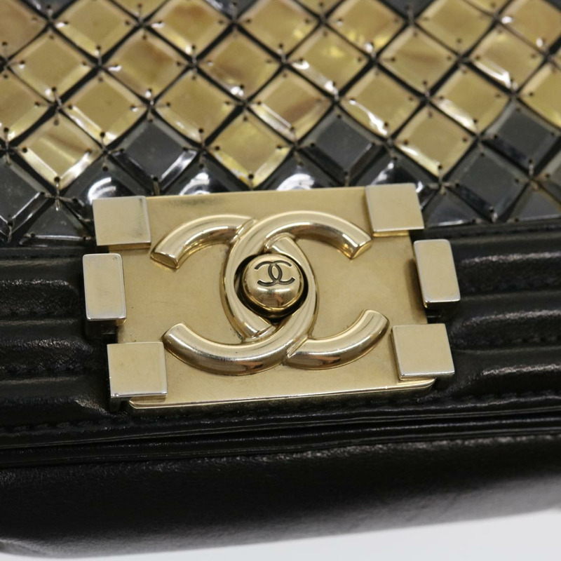【日本直送】香奈兒 (CHANEL) 鏈 Boy Chanel 單肩包 Tile 黑色 多色 CC Auth 29551A-16
