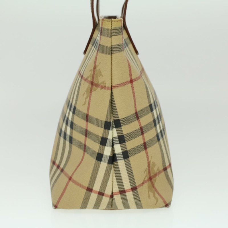 【日本直送】BURBERRY Nova 格紋手提包 PVC 皮革米色 T-02-1 正品 yk5916-3