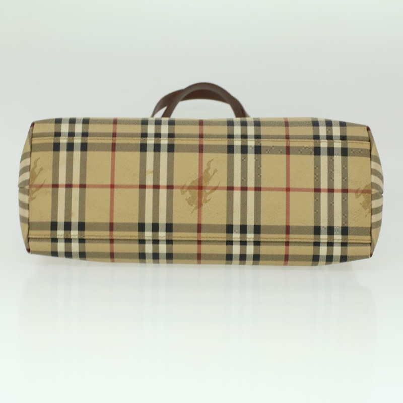 【日本直送】BURBERRY Nova 格紋手提包 PVC 皮革米色 T-02-1 正品 yk5916-4
