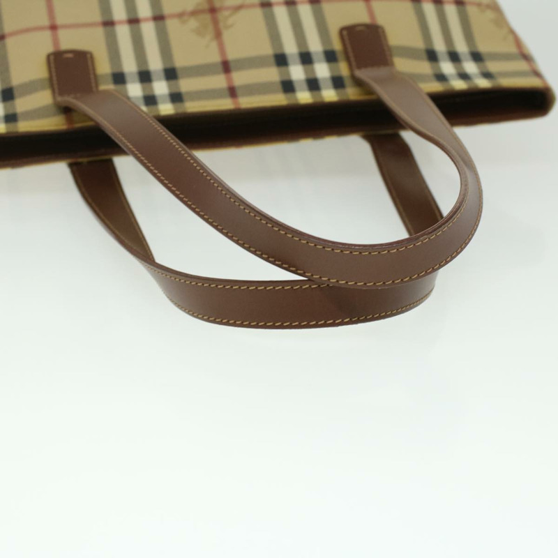 【日本直送】BURBERRY Nova 格紋手提包 PVC 皮革米色 T-02-1 正品 yk5916-6
