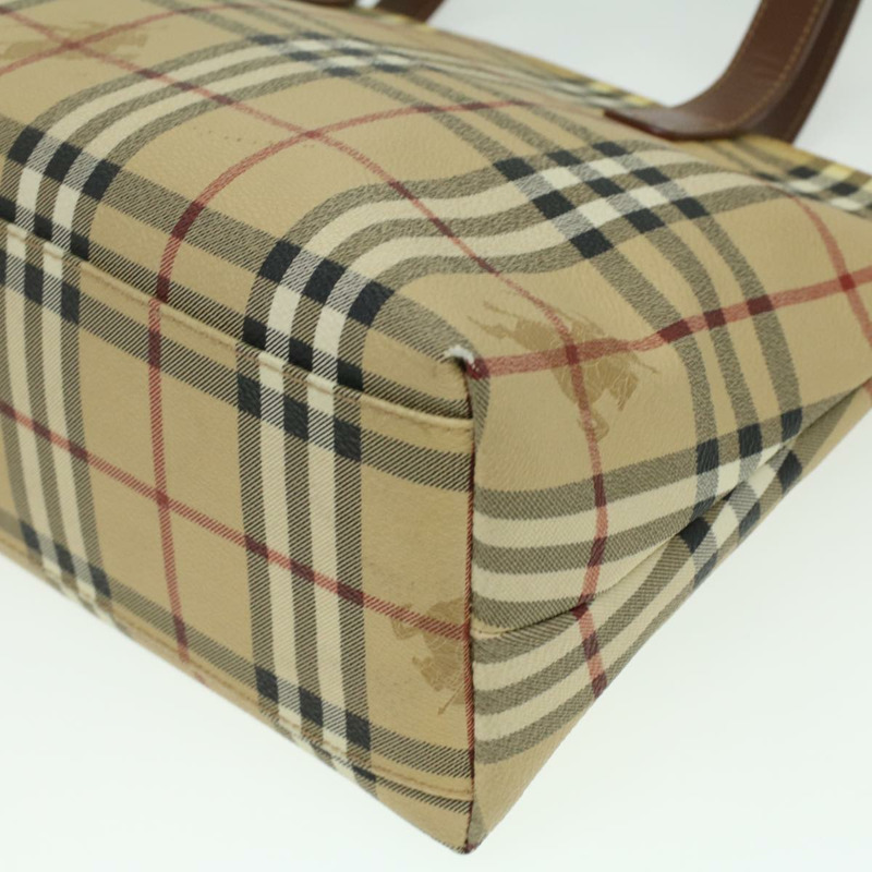 【日本直送】BURBERRY Nova 格紋手提包 PVC 皮革米色 T-02-1 正品 yk5916-7