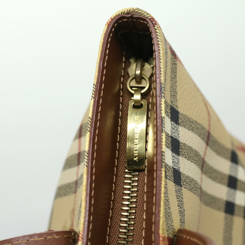 【日本直送】BURBERRY Nova 格紋手提包 PVC 皮革米色 T-02-1 正品 yk5916-8