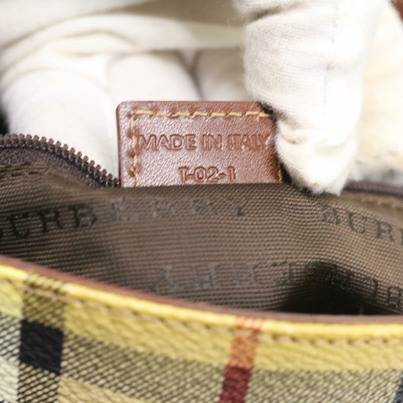 【日本直送】BURBERRY Nova 格紋手提包 PVC 皮革米色 T-02-1 正品 yk5916-10