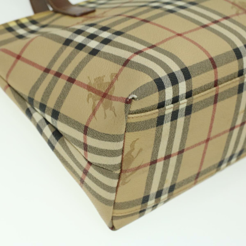 【日本直送】BURBERRY Nova 格紋手提包 PVC 皮革米色 T-02-1 正品 yk5916-14