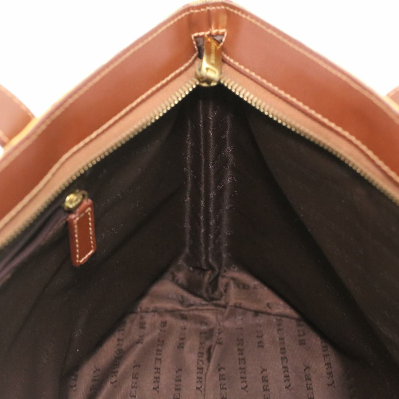 【日本直送】BURBERRY Nova 格紋手提包 PVC 皮革米色 T-02-1 正品 yk5916-19