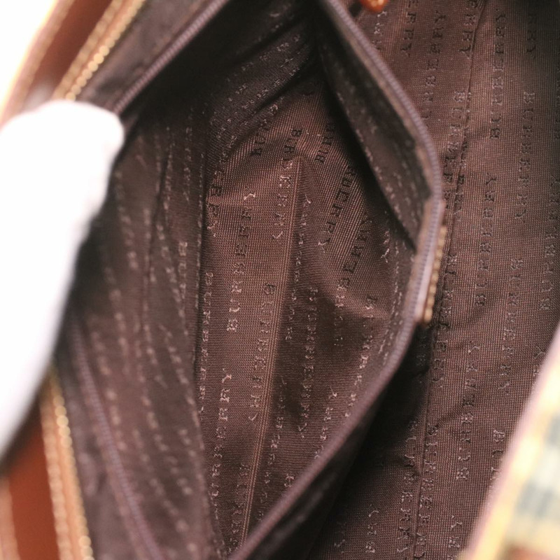 【日本直送】BURBERRY Nova 格紋手提包 PVC 皮革米色 T-02-1 正品 yk5916-20