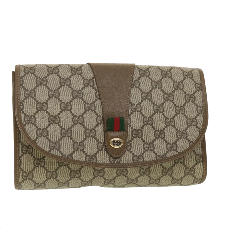 【日本直送】GUCCI GG 帆布 Web Sherry Line 手拿包米色紅綠 89.01.030 正品 38628-0